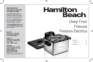 Mode d’emploi Hamilton Beach 35035 Friteuse