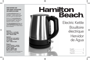 Manual de uso Hamilton Beach 40978 Hervidor