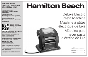 Manual Hamilton Beach 86651 Pasta Machine