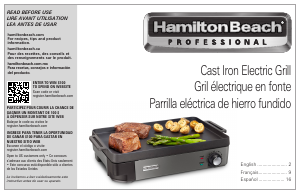 Manual de uso Hamilton Beach 38560 Parrilla de mesa