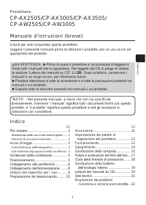 Manuale Hitachi CP-AX3005 Proiettore