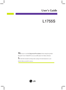 Manual LG L1755S-PF LCD Monitor