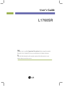 Manual LG L1760SR-BF LCD Monitor