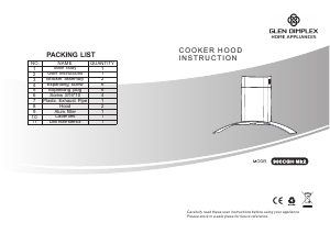 Manual Glen Dimplex 900CGH Mk2 Cooker Hood