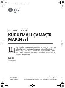 Kullanım kılavuzu LG F4V3VRW0WE Çamaşır kurutma makinesi