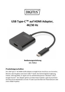 Bedienungsanleitung Digitus DA-70852 HDMI adapter