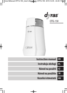 Instrukcja Dyras CFFG-150 Młynek do kawy