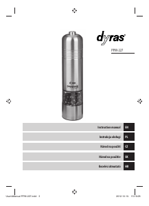 Használati útmutató Dyras PPM-227 Só- és borsdaráló