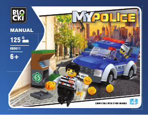 Manual Blocki set KB0611 MyPolice Police car with robber