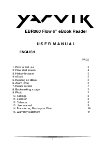 Handleiding Yarvik Flow E-reader