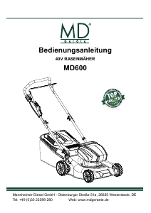 Bedienungsanleitung MD MD600 Rasenmäher