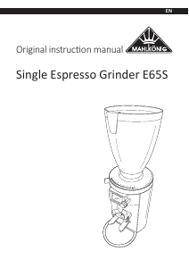 Handleiding Mahlkönig E65S Koffiemolen