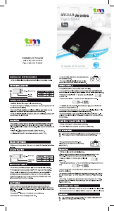 Handleiding TM Electron TMPBS026 Keukenweegschaal