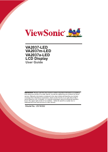 Handleiding ViewSonic VA2037-LED LCD monitor