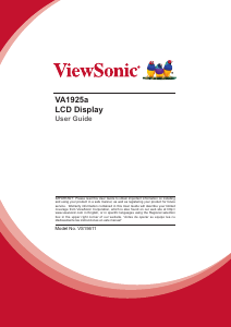 Manual ViewSonic VA1925a LCD Monitor