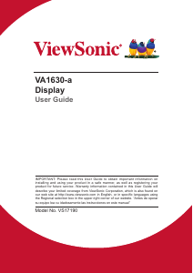 Manual ViewSonic VA1630-a LCD Monitor