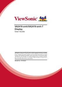 Manual ViewSonic VA2419-smh-7 LCD Monitor