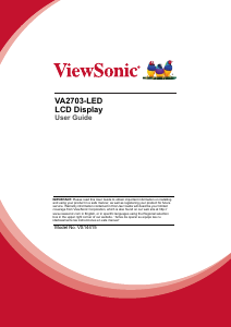 Handleiding ViewSonic VA2703-LED LCD monitor