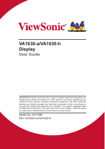 Manual ViewSonic VA1630-h LCD Monitor