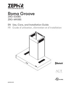 Manual Zephyr ZRG-M90BS Roma Groove Cooker Hood