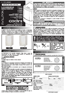 Manual de uso Codini Evolution 7052 Lavadora