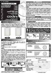 Manual de uso Codini Evolution 7053 Lavadora