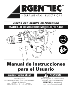 Manual de uso Argentec PH1400 Martillo de demolición