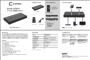 Manual Comsol HD401K HDMI Switch