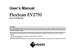 Manual Eizo FlexScan EV2750 LCD Monitor