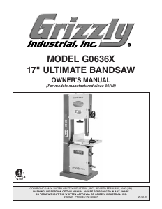 Manual Grizzly G0636X Band Saw