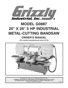 Manual Grizzly G0887 Band Saw