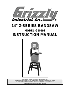 Handleiding Grizzly G1019Z Bandzaag