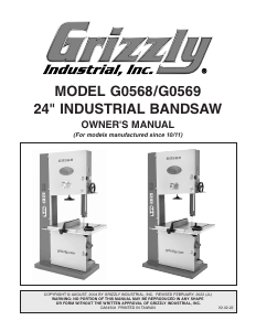 Manual Grizzly G0569 Band Saw
