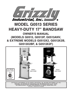 Manual Grizzly G0513P Band Saw