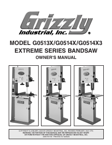 Manual Grizzly G0513X Band Saw