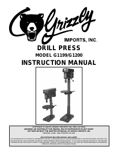 Manual Grizzly G1199 Drill Press