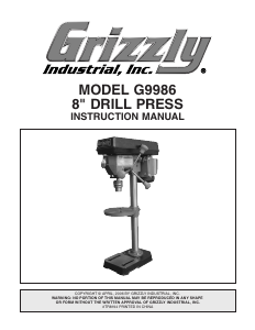 Manual Grizzly G9986 Drill Press