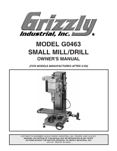 Manual Grizzly G0463 Drill Press