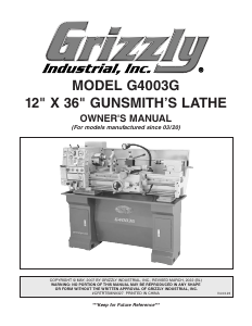 Manual Grizzly G4003G Lathe