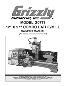 Manual Grizzly G0773 Lathe
