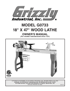 Manual Grizzly G0733 Lathe