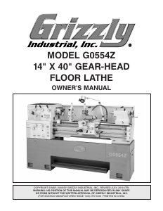 Manual Grizzly G0554Z Lathe