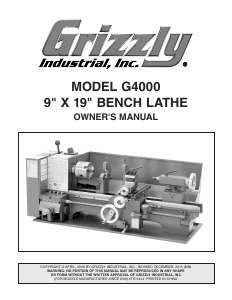 Manual Grizzly G4000 Lathe