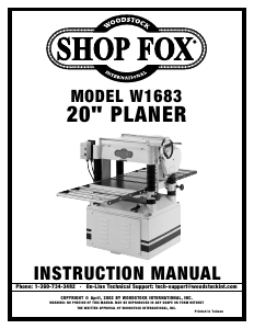 Manual Grizzly G0515 Planer