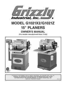 Handleiding Grizzly G1021Z Schaafmachine