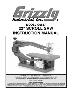 Manual Grizzly G0537 Scroll Saw