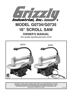 Manual Grizzly G0735 Scroll Saw