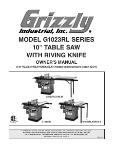 Manual Grizzly G1023RLWX Table Saw