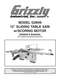 Manual Grizzly G0699 Table Saw