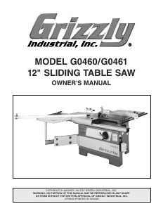 Manual Grizzly G0461 Table Saw